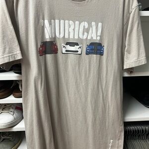Corvette Murica Blipshift Graphic Beige T-Shirt